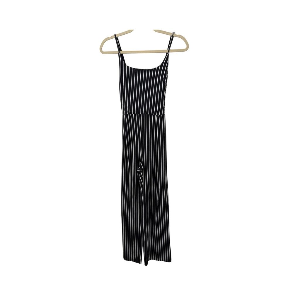 Good Luck Gem Black White Striped Jumpsuit Romper Size Women's Small